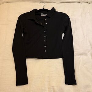Stylish Black Button-Down Women's Shirt